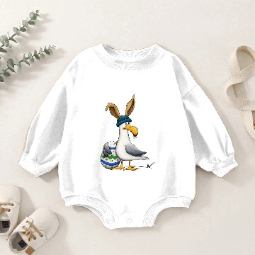 Discover Funny Easterbunny disguised Seagull Easter-Egg Baby Romper Sweatshirts