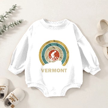 Discover Vermont Retro Cycling Mtb Baby Romper Sweatshirts