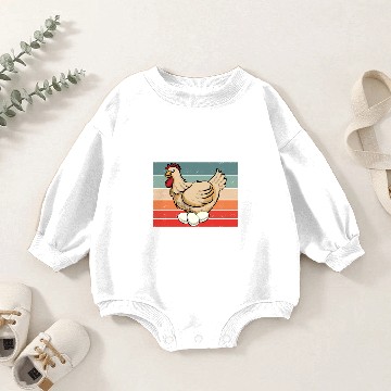 Discover chickens the pet that poops breakfast Baby Romper Sweatshirts