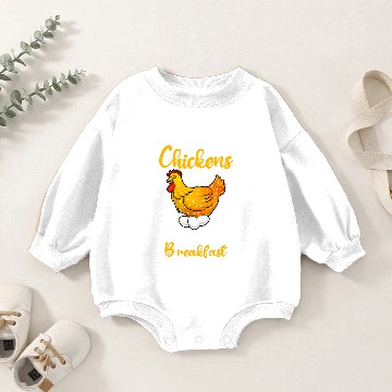 Discover chickens the pet that poops breakfast Baby Romper Sweatshirts