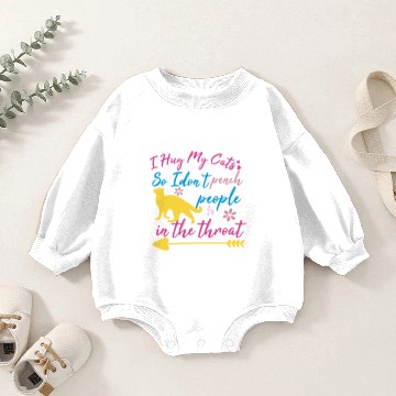 Discover cat owner funny saying Baby Romper Sweatshirts