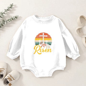 Discover He Is Risen Christian Easter Baby Romper Sweatshirts