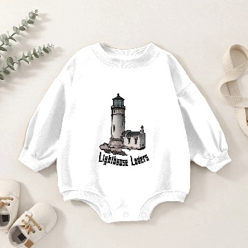 Discover Lighthouse Lovers - hand painted lighthouse Baby Romper Sweatshirts