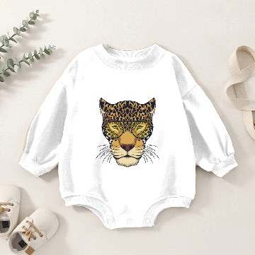 Discover Jaguar Nerd Fun Baby Romper Sweatshirts