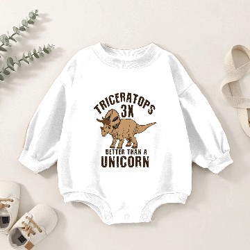 Discover triceratops dinosaur dinosaur 3x better unicorn Baby Romper Sweatshirts