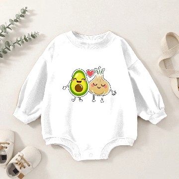 Discover Avocado Meets Garlic Baby Romper Sweatshirts