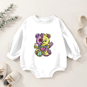 Discover Pastel Goth Ripped Teddy Baby Romper Sweatshirts