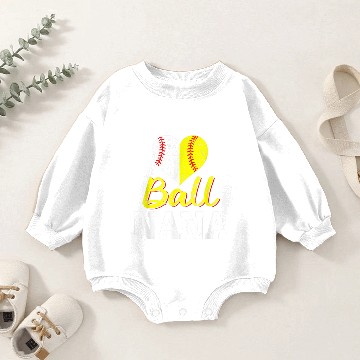 Discover Baseball Softball Ball Heart Nana Mothers Day s Baby Romper Sweatshirts