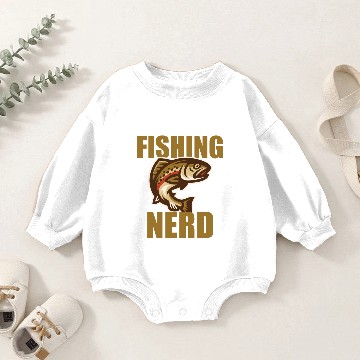 Discover Fishing Nerd Angel Nerd Trout Baby Romper Sweatshirts