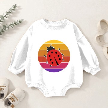 Discover Ladybug Retro Sunset Ladybug Entymology Insects Baby Romper Sweatshirts