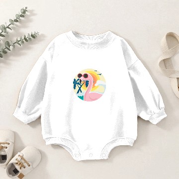 Discover Resting Beach Face, Flamingo Baby Romper Sweatshirts