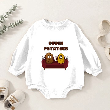 Discover Couch potatoe lazy potato comic chilling Baby Romper Sweatshirts