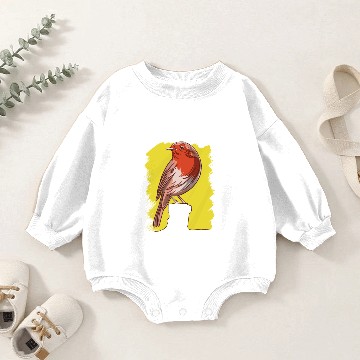 Discover robin bird flying animal Baby Romper Sweatshirts