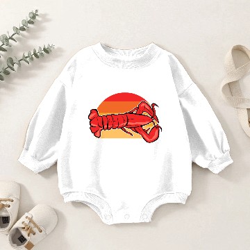 Discover Lobster Crawfish Crayfish Seafood Red Lobster Baby Romper Sweatshirts