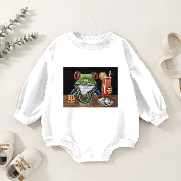 Discover "Mardi Gras Hurricane"-Frogs After Five collection Baby Romper Sweatshirts