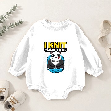 Discover I Knit Cool Stuff Panda Wool Knitting Baby Romper Sweatshirts