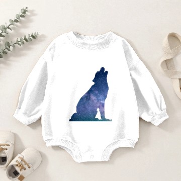 Discover Galaxy Wolf Baby Romper Sweatshirts