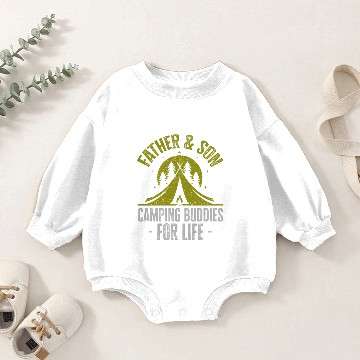 Discover Father And Son, Camping Buddies For Life Baby Romper Sweatshirts