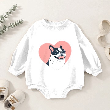 Discover Cute Boston Terrier Dog Love Baby Romper Sweatshirts