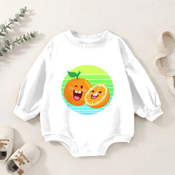 Discover Oranges orange juice sunset Baby Romper Sweatshirts