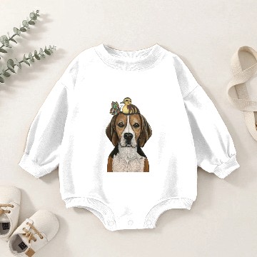Discover "Beagle & Buddies" - Topped Dog collection Baby Romper Sweatshirts