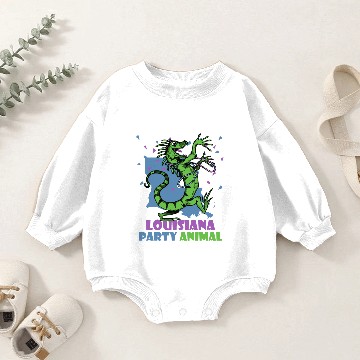 Discover Louisiana Party Animal Baby Romper Sweatshirts