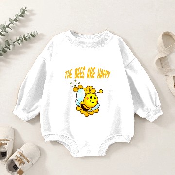 Discover the bees are happy Honey Bee Baby Romper Sweatshirts