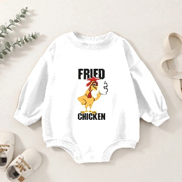 Discover Fried Chicken Drumstick Nuggets Wings Breadcrumbs Baby Romper Sweatshirts