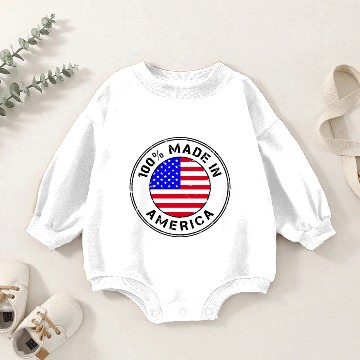 Discover usa-made-in-america-flag-stamp-ringer-Baby Romper Sweatshirts