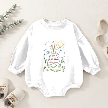 Discover Eiffel Tower Paris Hand Painted Paris France birth Baby Romper Sweatshirts