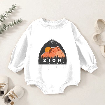 Discover Zion National Park Sunny Forest Mountains Baby Romper Sweatshirts