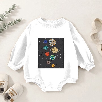 Discover Astronomy Solar System Planets Universe Baby Romper Sweatshirts