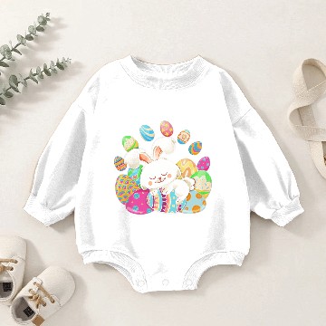 Discover Funny Easter Bunny Feeling Comfortable With Eggs Baby Romper Sweatshirts