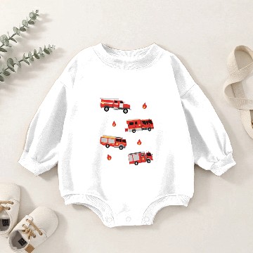 Discover Firefighter Vehicles pack Baby Romper Sweatshirts