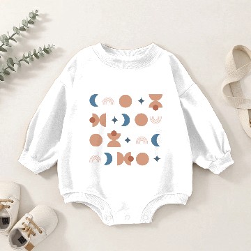 Discover Neutral Mid Century Terracotta Boho Pattern Baby Romper Sweatshirts