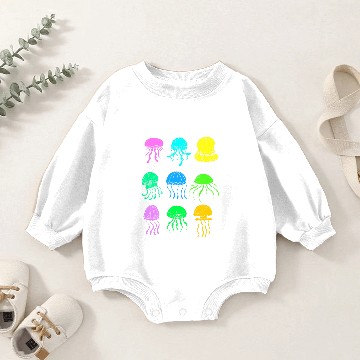 Discover Jellyfish Different Kinds Colorful Baby Romper Sweatshirts