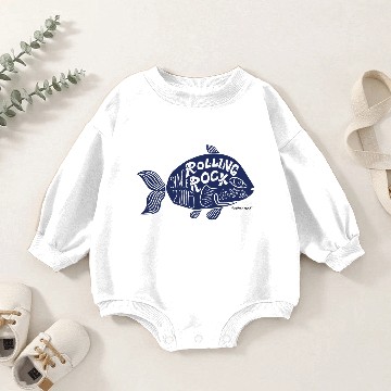 Discover Rolling Rock / Fish Baby Romper Sweatshirts
