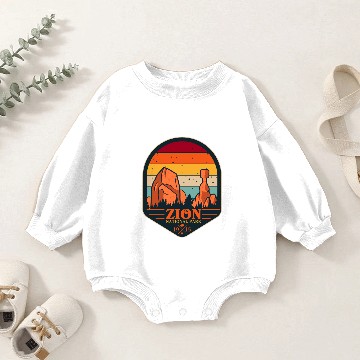 Discover Zion national Park vintage Baby Romper Sweatshirts