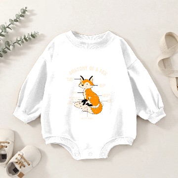 Discover Red Fox Gift Anatomy Of A Fox Baby Romper Sweatshirts