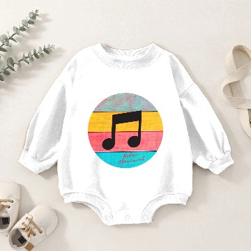 Discover Funny Musician Baby Romper Sweatshirts - Retro Musical Notes Icon