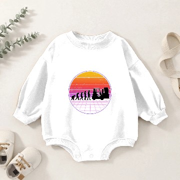 Discover Forklift Operator Evolution Vaporwave Baby Romper Sweatshirts