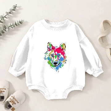 Discover Winter Wonderland Wild Wolf Baby Romper Sweatshirts