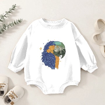 Discover blue yellow macaw parrot Baby Romper Sweatshirts