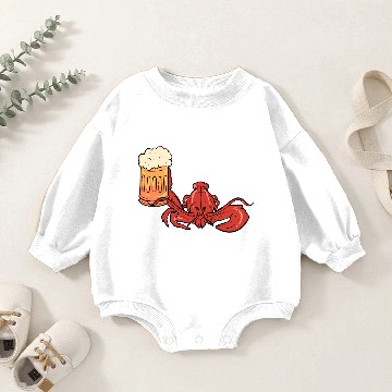 Discover Lobster Beer Crawfish Seafood Baby Romper Sweatshirts
