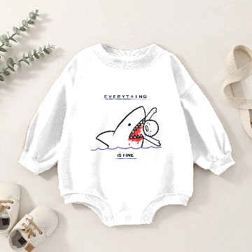 Discover Everything Is Fine - Funny Shark Attack Baby Romper Sweatshirts
