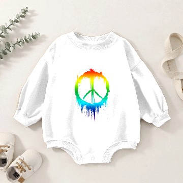 Discover Peace Sign Peaceful 60s 70's Retro Hippie Rainbow Baby Romper Sweatshirts