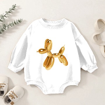 Discover Balloon Dog Silver Baby Romper Sweatshirts