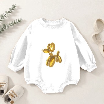 Discover Balloon Dog Gold Baby Romper Sweatshirts