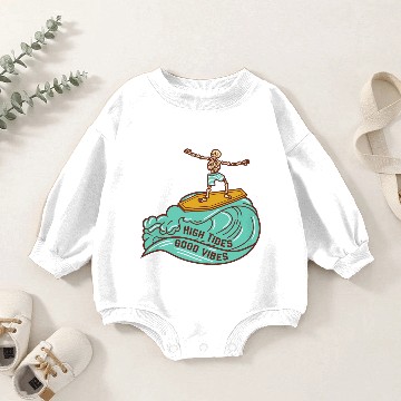 Discover SURFING SKELETON High Tides Good V Baby Romper Sweatshirts