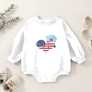 Discover NICU Nurses USA Flag Baby Romper Sweatshirts